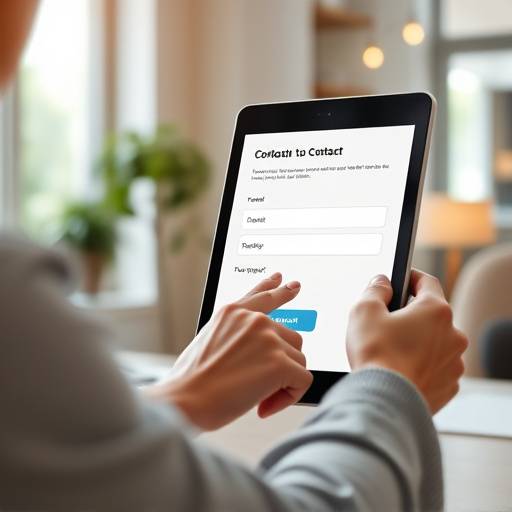 Illustration of a person filling out a contact form online.